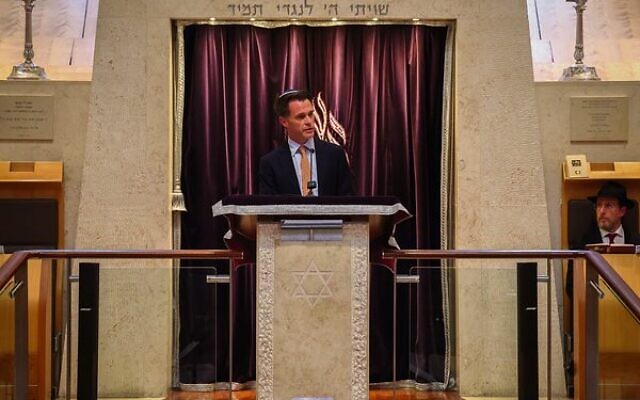 NSW Premier Chris Minns at Central Synagogue.
Photo: NSW Premier's Office NSW Premier Chris Minns at Central Synagogue.
Photo: NSW Premier's Office