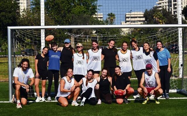 Members of Israel's first women's Aussie Rules football squad, with their coach Shir Maran (on left). Photos: Ezra Finkelstein Members of Israel's first women's Aussie Rules football squad, with their coach Shir Maran (on left). Photos: Ezra Finkelstein