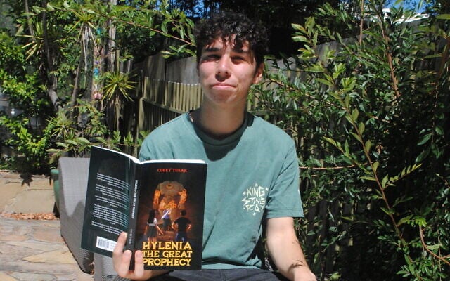 Corey Tusak with his novel Hylenia: The Great Prophecy in Melbourne this month. Corey Tusak with his novel Hylenia: The Great Prophecy in Melbourne this month.