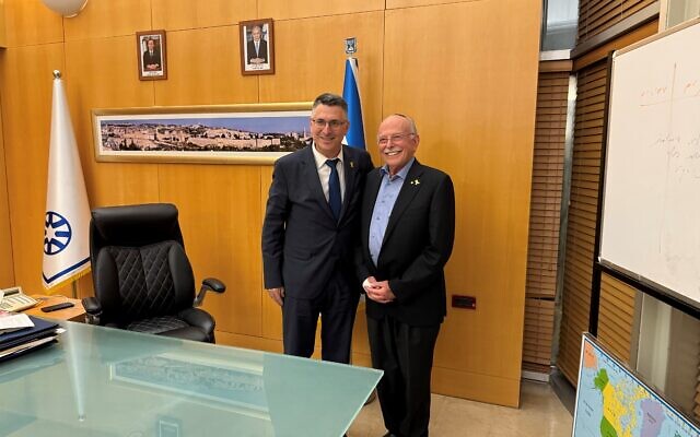 Mark Leibler (right) with Israeli Foreign Minister Gideon Sa'ar in Jerusalem. Mark Leibler (right) with Israeli Foreign Minister Gideon Sa'ar in Jerusalem.