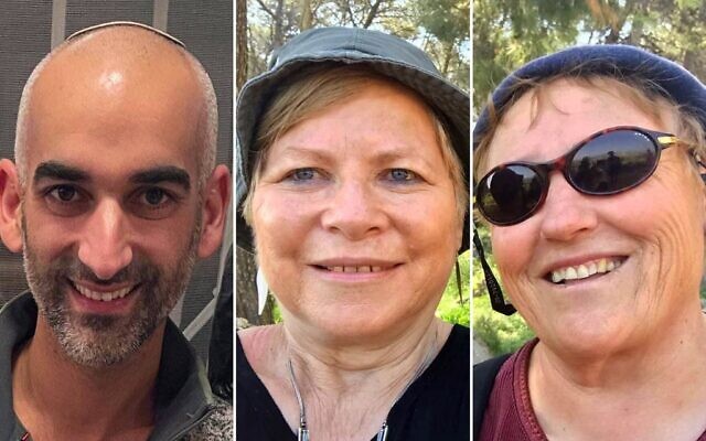 Master Sgt. Elad Yaakov Winkelstein (left), 35, Rachel Cohen (center), 73 and Aliza Raiz (right), 70, were killed in a terror shooting attack in the West Bank village of al-Funduq on January 6, 2025. (Courtesy) Master Sgt. Elad Yaakov Winkelstein (left), 35, Rachel Cohen (center), 73 and Aliza Raiz (right), 70, were killed in a terror shooting attack in the West Bank village of al-Funduq on January 6, 2025. (Courtesy)