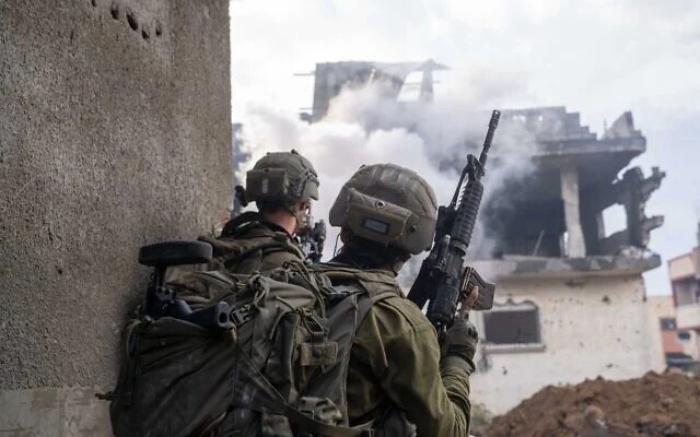 Troops operating in Gaza’s Beit Hanoun, in an undated photo released by the military for publication on January 12, 2025. (Israel Defense Forces) Troops operating in Gaza’s Beit Hanoun, in an undated photo released by the military for publication on January 12, 2025. (Israel Defense Forces)