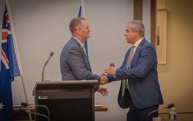 Andrew Wallace MP (left) with Israeli Ambassador Amir Maimon. Andrew Wallace MP (left) with Israeli Ambassador Amir Maimon.