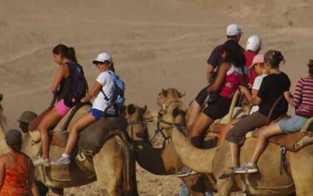 Visitors to Israel enjoy a camel ride.
Photo: Supplied Visitors to Israel enjoy a camel ride.
Photo: Supplied