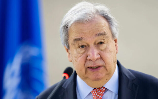 UN Secretary-General Antonio Guterres. Photo: Fabrice Coffrini / AFP via TOI UN Secretary-General Antonio Guterres. Photo: Fabrice Coffrini / AFP via TOI