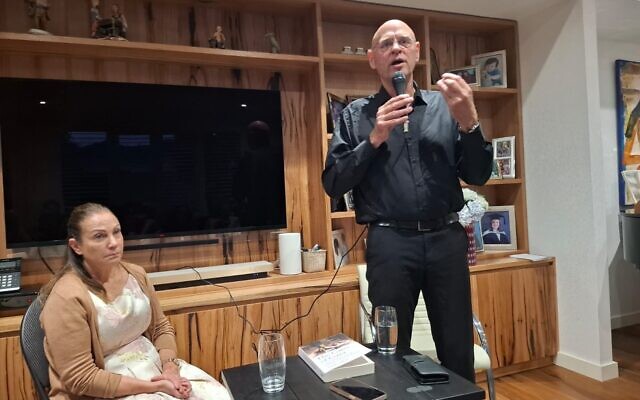 Gali and Noam Tibon address a Melbourne event during the UIA Progressive Appeal. Gali and Noam Tibon address a Melbourne event during the UIA Progressive Appeal.