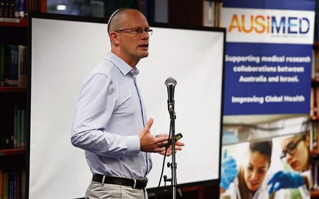 Dr. Nir Samuel, speaking at the AUSiMED event on March 4, 2025. Photo: Supplied Dr. Nir Samuel, speaking at the AUSiMED event on March 4, 2025. Photo: Supplied