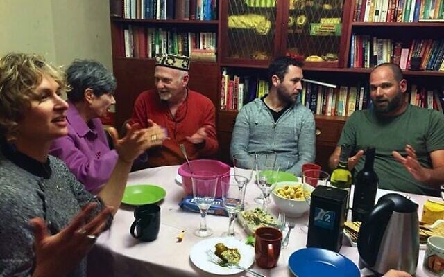 Alex Kats (right) with a Hebrew language group meeting socially. Photo: Alex Kats Alex Kats (right) with a Hebrew language group meeting socially. Photo: Alex Kats