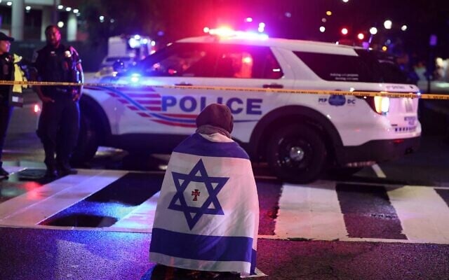 Emergency personnel work at the site where, according to the US Homeland Security Secretary, two Israeli Embassy staff were shot dead near the Capital Jewish Museum in Washington, DC, May 21, 2025. Photo: Reuters/Jonathan Erns Emergency personnel work at the site where, according to the US Homeland Security Secretary, two Israeli Embassy staff were shot dead near the Capital Jewish Museum in Washington, DC, May 21, 2025. Photo: Reuters/Jonathan Erns