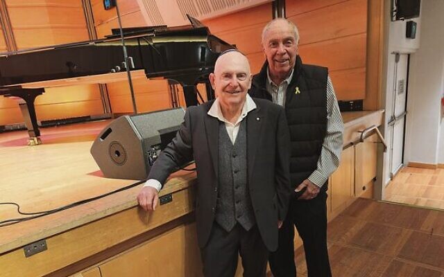 Dr George Foster (left) with Holocaust survivor Eddy Boas. Dr George Foster (left) with Holocaust survivor Eddy Boas.