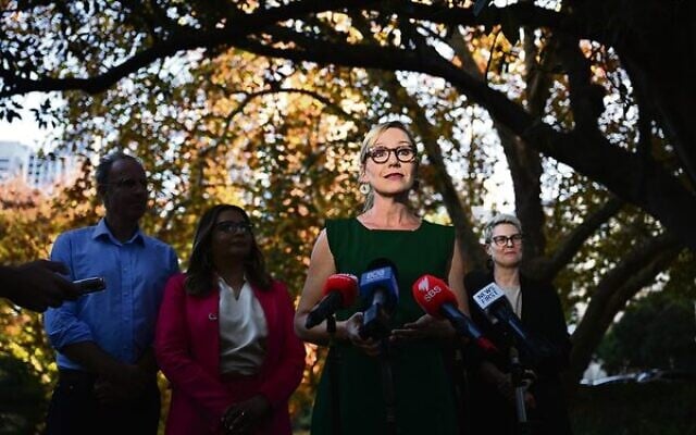 Greens leader Larissa Waters speaks to the media after her elevation on Thursday, May 15. Photo: AAP Image/Joel Carrett Greens leader Larissa Waters speaks to the media after her elevation on Thursday, May 15. Photo: AAP Image/Joel Carrett
