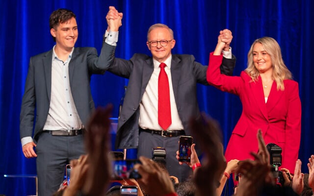 Prime Minister Anthony Albanese celebrates his re-election. Prime Minister Anthony Albanese celebrates his re-election.