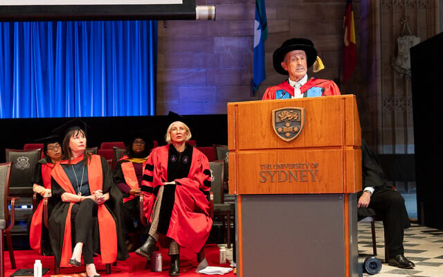 Vic Alhadeff addresses the graduation ceremony. Vic Alhadeff addresses the graduation ceremony.