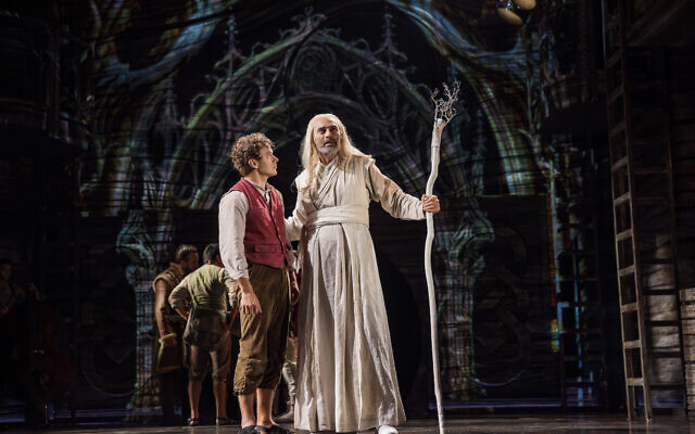 Frodo Baggins (Rarmian Newton) consults with Gandalf (Terence Crawford) in The Lord of the Rings - A Musical Tale. Photo: Daniel Boud Frodo Baggins (Rarmian Newton) consults with Gandalf (Terence Crawford) in The Lord of the Rings - A Musical Tale. Photo: Daniel Boud