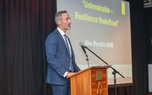 ECAJ co-CEO Alex Ryvchin speaking at Yom Hashoah in Perth. ECAJ co-CEO Alex Ryvchin speaking at Yom Hashoah in Perth.