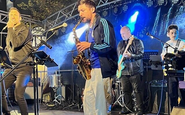 The Balagan Band playing on the main stage at the Yom Ha'atzmaut celebrations. Photo: Brice Hill, The Balagan Band playing on the main stage at the Yom Ha'atzmaut celebrations. Photo: Brice Hill,