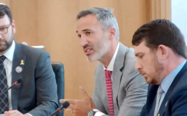 ECAJ co-CEO Alex Ryvchin takes part in a press conference at the G7 summit in Berlin. Photo: Screenshot/YouTube ECAJ co-CEO Alex Ryvchin takes part in a press conference at the G7 summit in Berlin. Photo: Screenshot/YouTube
