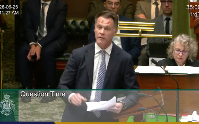 NSW Premier Chris Minns in parliament on June 26. Photo: Screenshot NSW Premier Chris Minns in parliament on June 26. Photo: Screenshot