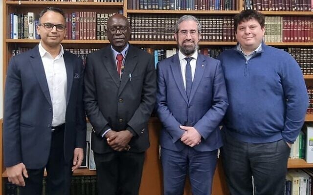From left: Cruz Ignatius, Abraham Muma, Rabbi Yaakov Glasman and Lawrence Gigliotti. From left: Cruz Ignatius, Abraham Muma, Rabbi Yaakov Glasman and Lawrence Gigliotti.