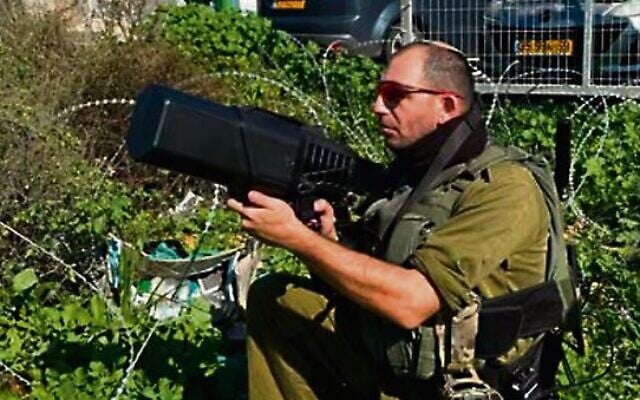 An IDF soldier testing an Australian-made anti-drone system. Photo: Greens An IDF soldier testing an Australian-made anti-drone system. Photo: Greens