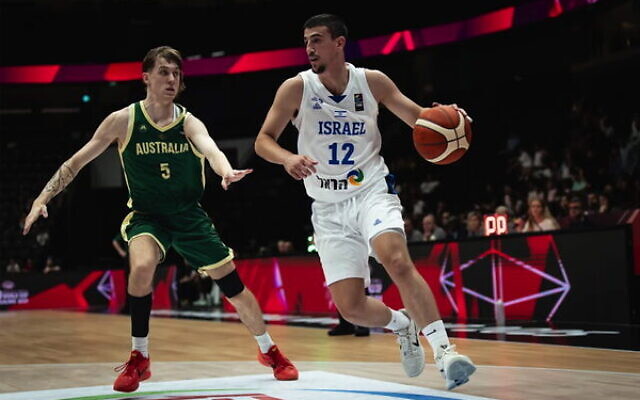 Israel's Yaron Goldman in action against Australia on July 5 in the 2025 FIBA U19 Men's World Cup. Photo: FIBA Israel's Yaron Goldman in action against Australia on July 5 in the 2025 FIBA U19 Men's World Cup. Photo: FIBA