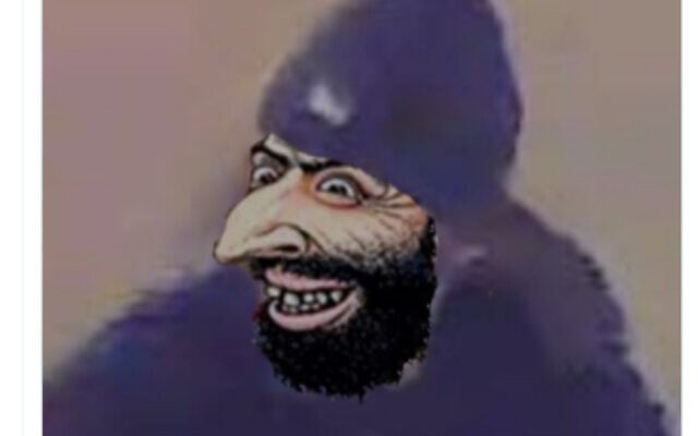 An image accompanying a post claiming "authorities have released a digitally enhanced image to assist with identifying the culprit" of a synagogue arson. An image accompanying a post claiming "authorities have released a digitally enhanced image to assist with identifying the culprit" of a synagogue arson.