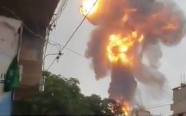 Footage shows the aftermath of an Israeli Air Force strike in Sanaa, Yemen, August 24, 2025. (Social media; used in accordance with Clause 27a of the Copyright Law) Footage shows the aftermath of an Israeli Air Force strike in Sanaa, Yemen, August 24, 2025. (Social media; used in accordance with Clause 27a of the Copyright Law)