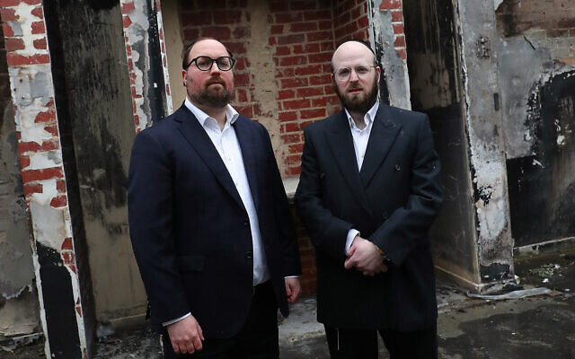 Benjamin Klein, Acting President of the Adass Israel synagogue (L) with board member Izzy Nussbacher at the shule for a media conference. Photo: Peter Haskin. Benjamin Klein, Acting President of the Adass Israel synagogue (L) with board member Izzy Nussbacher at the shule for a media conference. Photo: Peter Haskin.