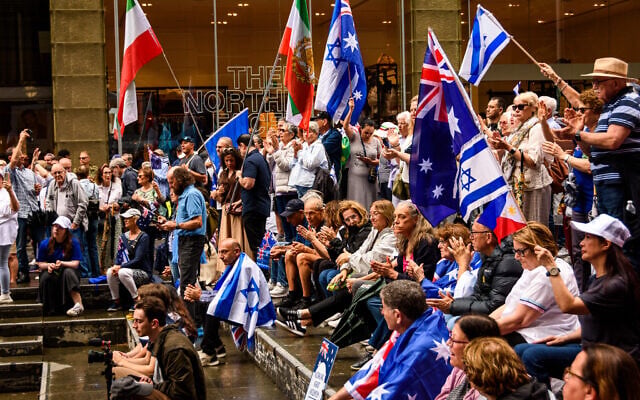 The Australians Against Antisemitism rally in Martin Place, Sydney. Photo: Never Again is Now The Australians Against Antisemitism rally in Martin Place, Sydney. Photo: Never Again is Now