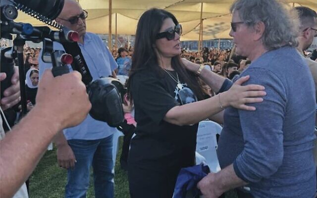 Peter Lavac meeting a Druze mother whose young daughter Alma, and 11 other children, were killed by a Hezbollah rocket while playing soccer in Madjal Shams. Peter Lavac meeting a Druze mother whose young daughter Alma, and 11 other children, were killed by a Hezbollah rocket while playing soccer in Madjal Shams.
