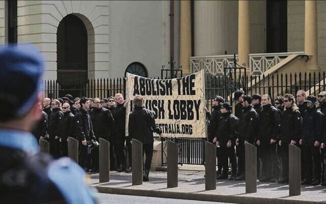 Neo-Nazis protest outside the NSW Parliament. Photo: X Neo-Nazis protest outside the NSW Parliament. Photo: X