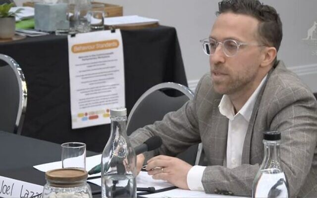 Joel Lazar, representing the Jewish Climate Network at the Senate committee. Joel Lazar, representing the Jewish Climate Network at the Senate committee.