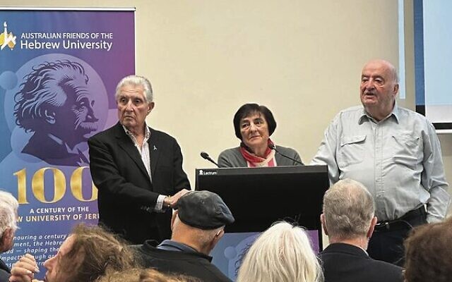 From left: Robert Schneider, Suzanne Rutland, Konrad Kwiet. From left: Robert Schneider, Suzanne Rutland, Konrad Kwiet.