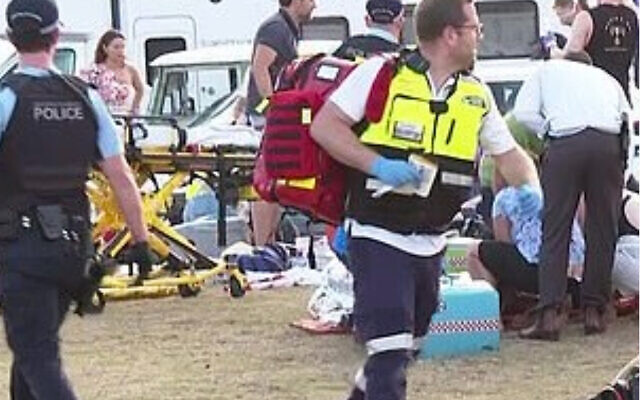 Emergency responder CHS's Darren Chait helping people after the Bondi Beach terror attack on 14 December 2025. Photo: supplied. Emergency responder CHS's Darren Chait helping people after the Bondi Beach terror attack on 14 December 2025. Photo: supplied.