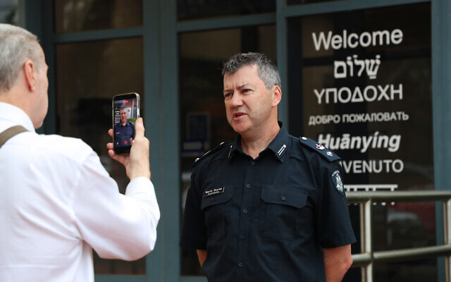 Victoria Police Superintendent Marty Burke, divisional commander of Glen Ira, Bayside and Kingston, speaking to the Australian Jewish news. Photo: Peter Haskin Photography. Victoria Police Superintendent Marty Burke, divisional commander of Glen Ira, Bayside and Kingston, speaking to the Australian Jewish news. Photo: Peter Haskin Photography.