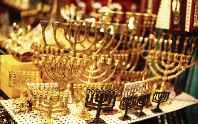 Menorah showcase at the Jerusalem bazaar. Photo: Dariazu/Dreamstime.com Menorah showcase at the Jerusalem bazaar. Photo: Dariazu/Dreamstime.com