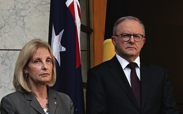 Prime Minister Anthony Albanese announces the Royal Commission alongside Special Envoy to Combat Antisemitism Jillian Segal at Parliament House in Canberra last Thursday, January 8.
Photo: AAP Image/Lukas Coch Prime Minister Anthony Albanese announces the Royal Commission alongside Special Envoy to Combat Antisemitism Jillian Segal at Parliament House in Canberra last Thursday, January 8.
Photo: AAP Image/Lukas Coch
