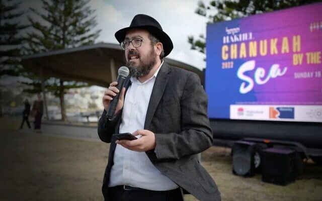 Rabbi Eli Schlanger at the Chanukah by the Sea event in 2022. Photo: Jewish News UK Rabbi Eli Schlanger at the Chanukah by the Sea event in 2022. Photo: Jewish News UK