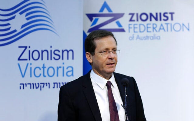 Isaac Herzog in Australia in 2018. Photo: Peter Haskin Isaac Herzog in Australia in 2018. Photo: Peter Haskin