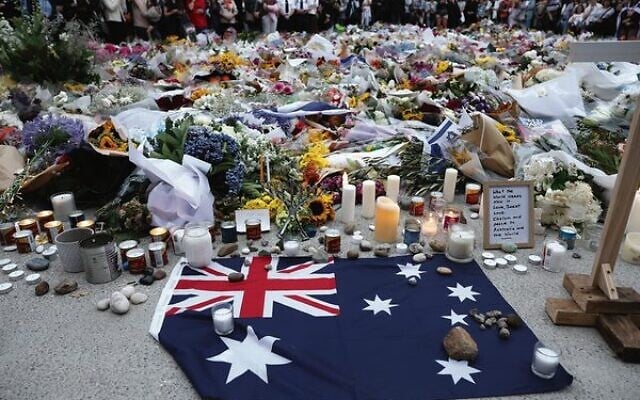 The memorial at Bondi Pavilion to victims of the Bondi Beach terrorist attack, December 16, 2025. Photo: Nadine Saacks The memorial at Bondi Pavilion to victims of the Bondi Beach terrorist attack, December 16, 2025. Photo: Nadine Saacks