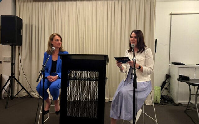 NSW Opposition Leader Kellie Sloane (left) recorded a live podcast with Aviva Klompas. NSW Opposition Leader Kellie Sloane (left) recorded a live podcast with Aviva Klompas.