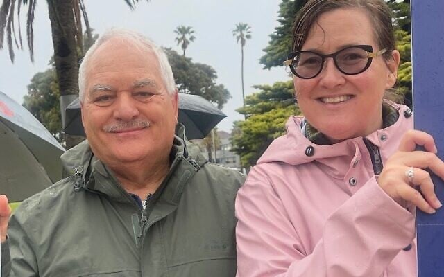 Photo on Natalie Baker and David Taylor at the antisemitism rally. Photo on Natalie Baker and David Taylor at the antisemitism rally.