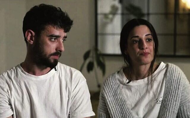 Ariel Cunio (left) and Arbel Yehoud speak with Channel 12 news on
February 13. Photo: Screenshot Ariel Cunio (left) and Arbel Yehoud speak with Channel 12 news on
February 13. Photo: Screenshot