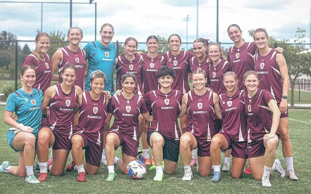 Iranian footballers Fatemeh Pasandideh and Atefeh Ramezanisadeh joined Brisbane Roar training on Monday. Iranian footballers Fatemeh Pasandideh and Atefeh Ramezanisadeh joined Brisbane Roar training on Monday.