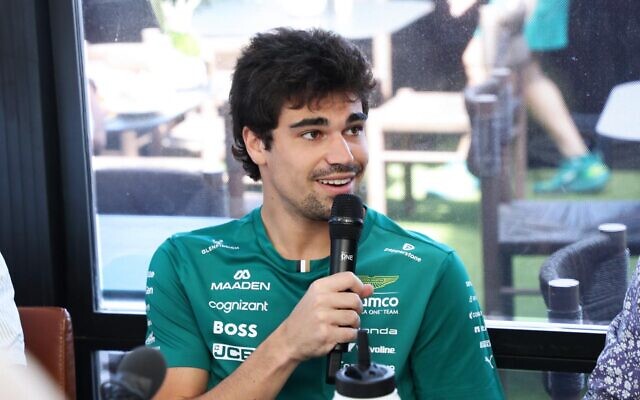 Lance Stroll talking to journalists at Albert Park on Thursday, March 5, 2026. Photo: Peter Haskin Photography Lance Stroll talking to journalists at Albert Park on Thursday, March 5, 2026. Photo: Peter Haskin Photography