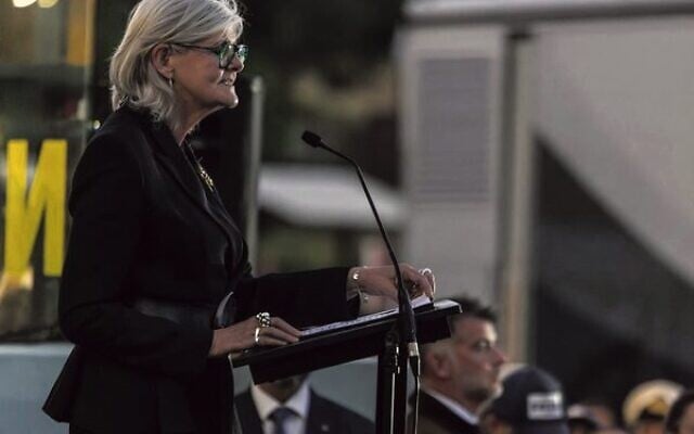 Governor-General Sam Mostyn at dawn Service in North Bondi.
Photo: Facebook Governor-General Sam Mostyn at dawn Service in North Bondi.
Photo: Facebook
