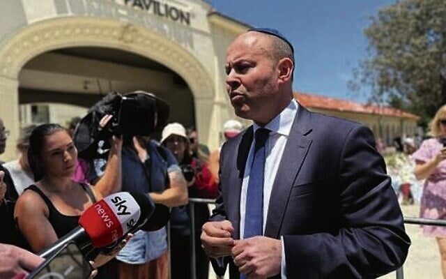 Josh Frydenberg delivering a speech at the Bondi massacre memorial on December 17, 2025. Photo: Facebook. Josh Frydenberg delivering a speech at the Bondi massacre memorial on December 17, 2025. Photo: Facebook.