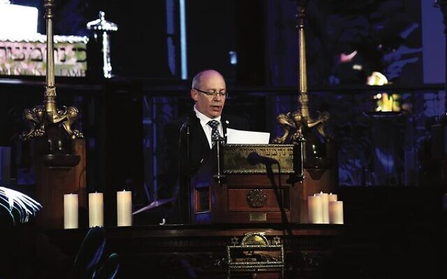 Dr Hillel Newman at the Yom Hazikaron event at Toorak Shule in Melbourne on Monday night. Photo: Peter Haskin Photography. Dr Hillel Newman at the Yom Hazikaron event at Toorak Shule in Melbourne on Monday night. Photo: Peter Haskin Photography.