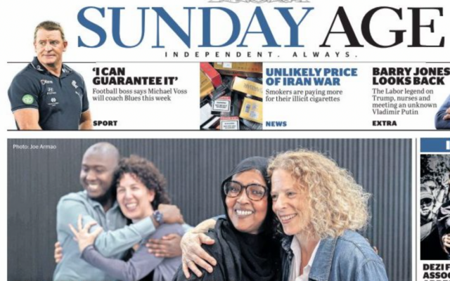 Photo: the cover of The Age, April 5. Photo: Instagram Photo: the cover of The Age, April 5. Photo: Instagram