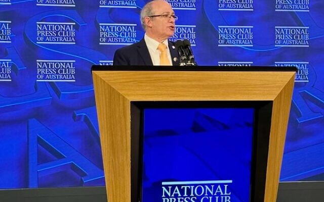 Hillel Newman addresses the National Press Club. Photo: Embassy of Israel/Facebook Hillel Newman addresses the National Press Club. Photo: Embassy of Israel/Facebook